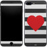 Black And White Striped Heart iPhone 8 Plus Skin